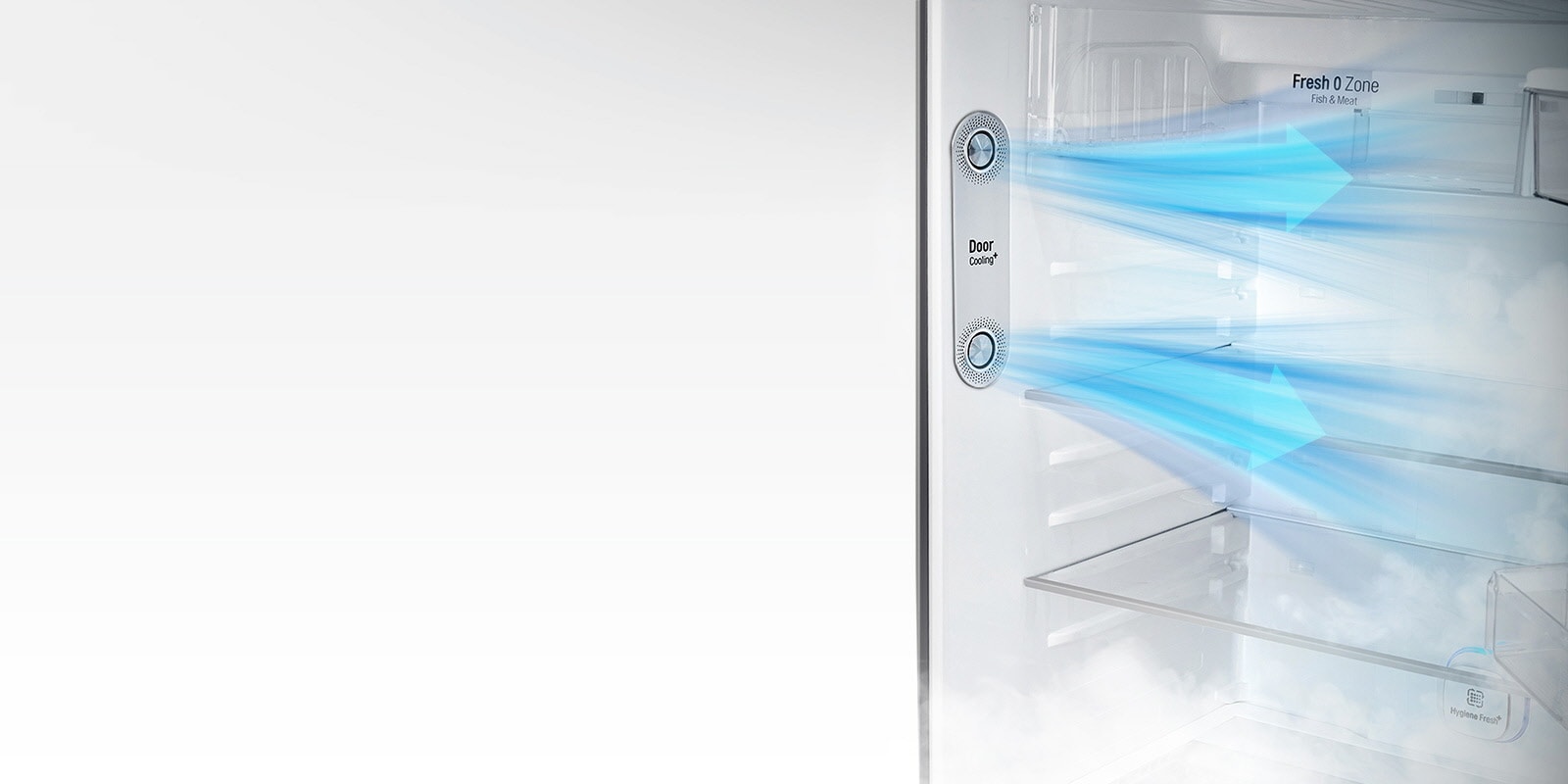 DoorCooling+™ u LG hladnjaku sa zamrzivačem u gornjem dijelu