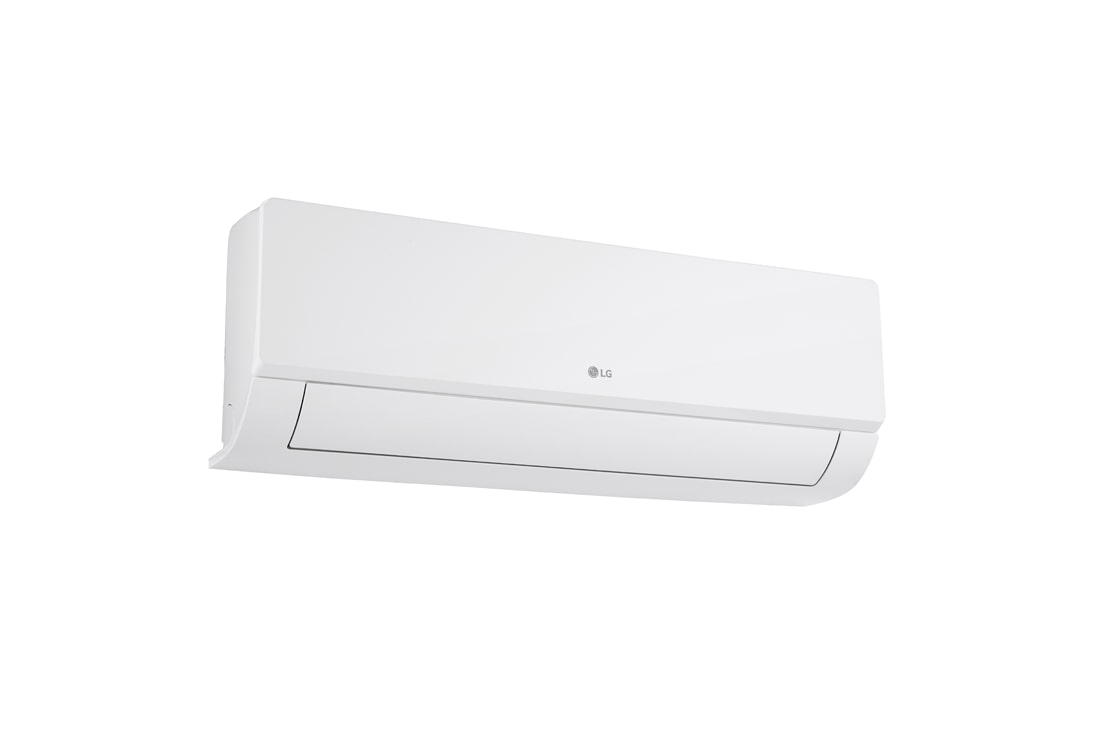 LG Klima-uređaj LG DUALCOOL CONCEPT SPECIAL DUALCOOL Monosplit | 3.71 kW | Wi-Fi, Comfort Air, 10-godišnje jamstvo na kompresor, Pogled s desne strane na LG DUALCOOL Special EW Air Conditioner pod niskim uglom., EZ12CSN, thumbnail 9