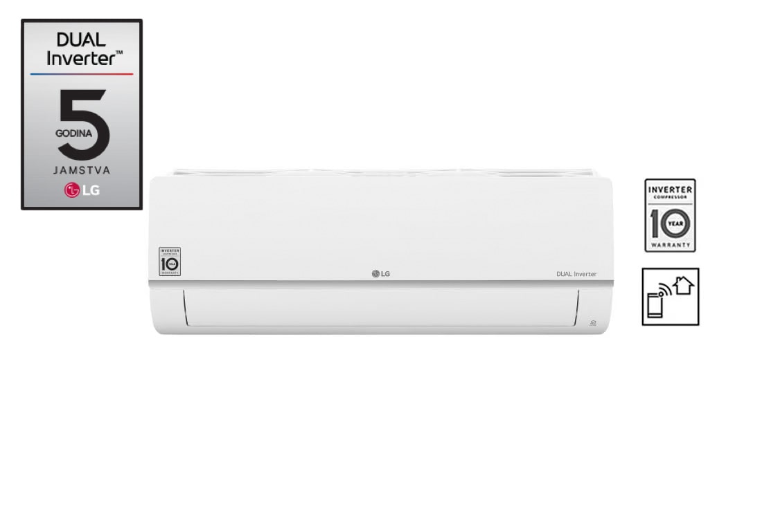 LG DUALCOOL (R32) DUAL Inverter 3,5 kW, Wi-Fi povezivost, tihi rad, samočišćenje sterilizacijom, PC12SK, PC12SK