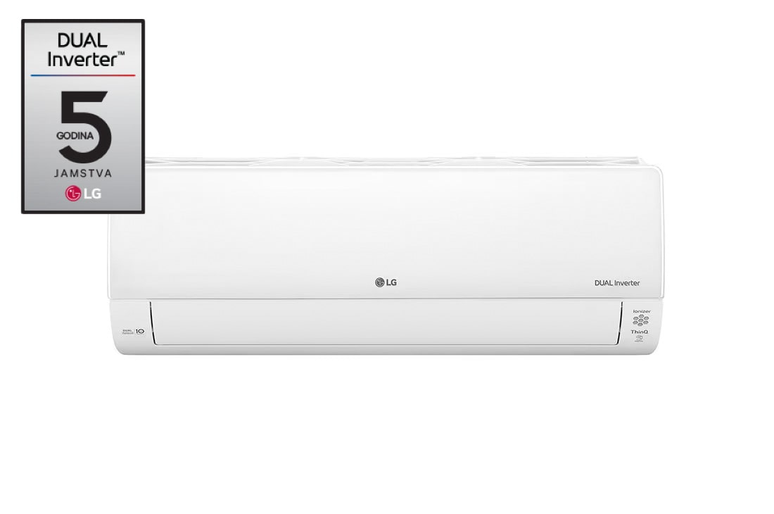 LG DUALCOOL Deluxe - Dual Inverter klima-uređaj od 7 kW uklanja 99,9% bakterija, Wi-fi upravljanje na daljinu (ThinQ), Prikaz prednje strane, DC18RK