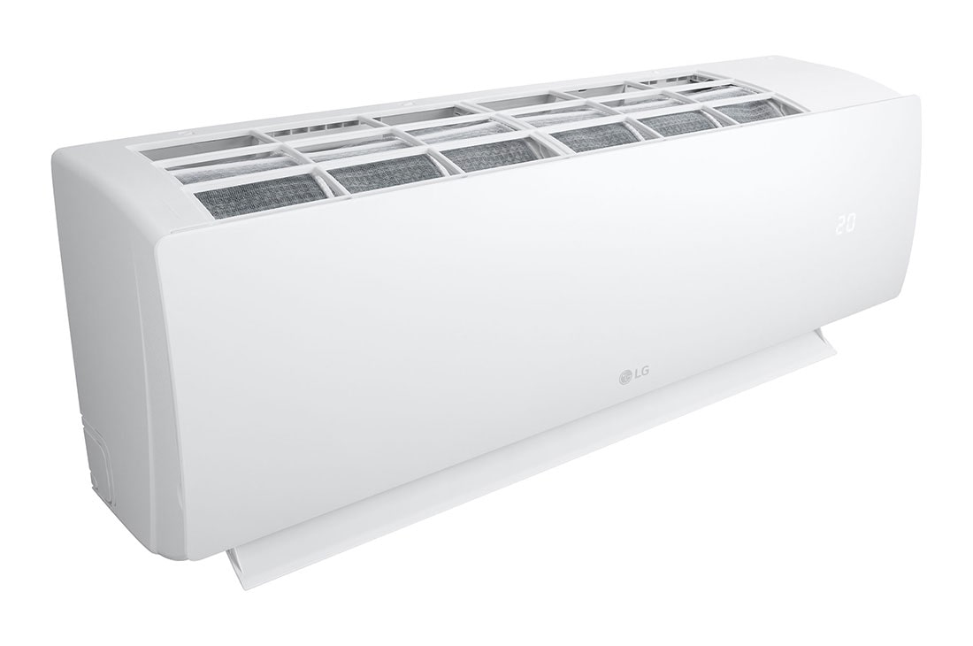 LG DUALCOOL Pro, Brzo grijanje i hlađenje, 7 kW Split klima-uređaj, prikaz iz gornje lijeve perspektive otvorenog uređaja, W24TI, thumbnail 12