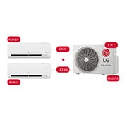 LG 2 in 1 DUALCOOL Multi, Štedi prostor, 2,6 + 3,5 kW Split klima-uređaj, Dijagram prednje strane, RM2S21, thumbnail 1