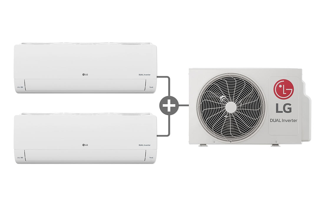 LG 2 in 1 DUALCOOL Multi, Štedi prostor, 2,6 + 3,5 kW Split klima-uređaj, Dijagram prednje strane, RM2S21, thumbnail 2