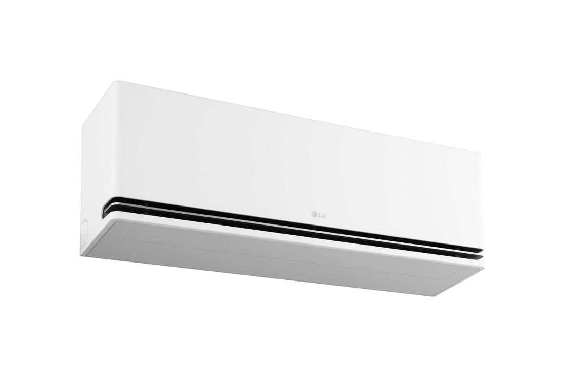 LG 3,2 kW DUALCOOL Nordic Deluxe AI Air klima-uređaj s jednom unutarnjom i vanjskom jedinicom, Prednji prikaz iz donjeg lijevog kuta LG ai klima-uređaja, NH09SP, thumbnail 10