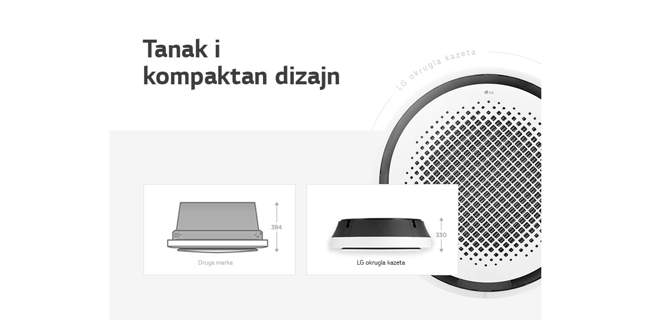 Product image of Round Cassette comparing size with other brand. 
