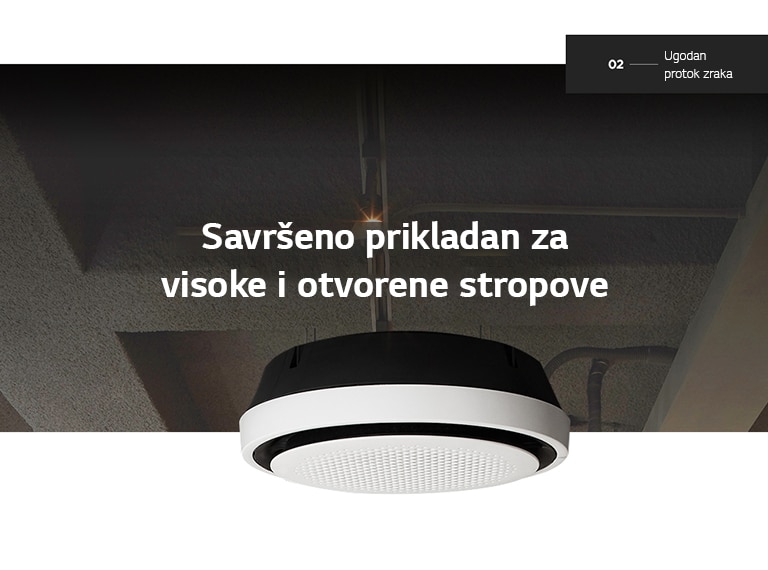 Product image of Round Cassette installed on the ceiling.