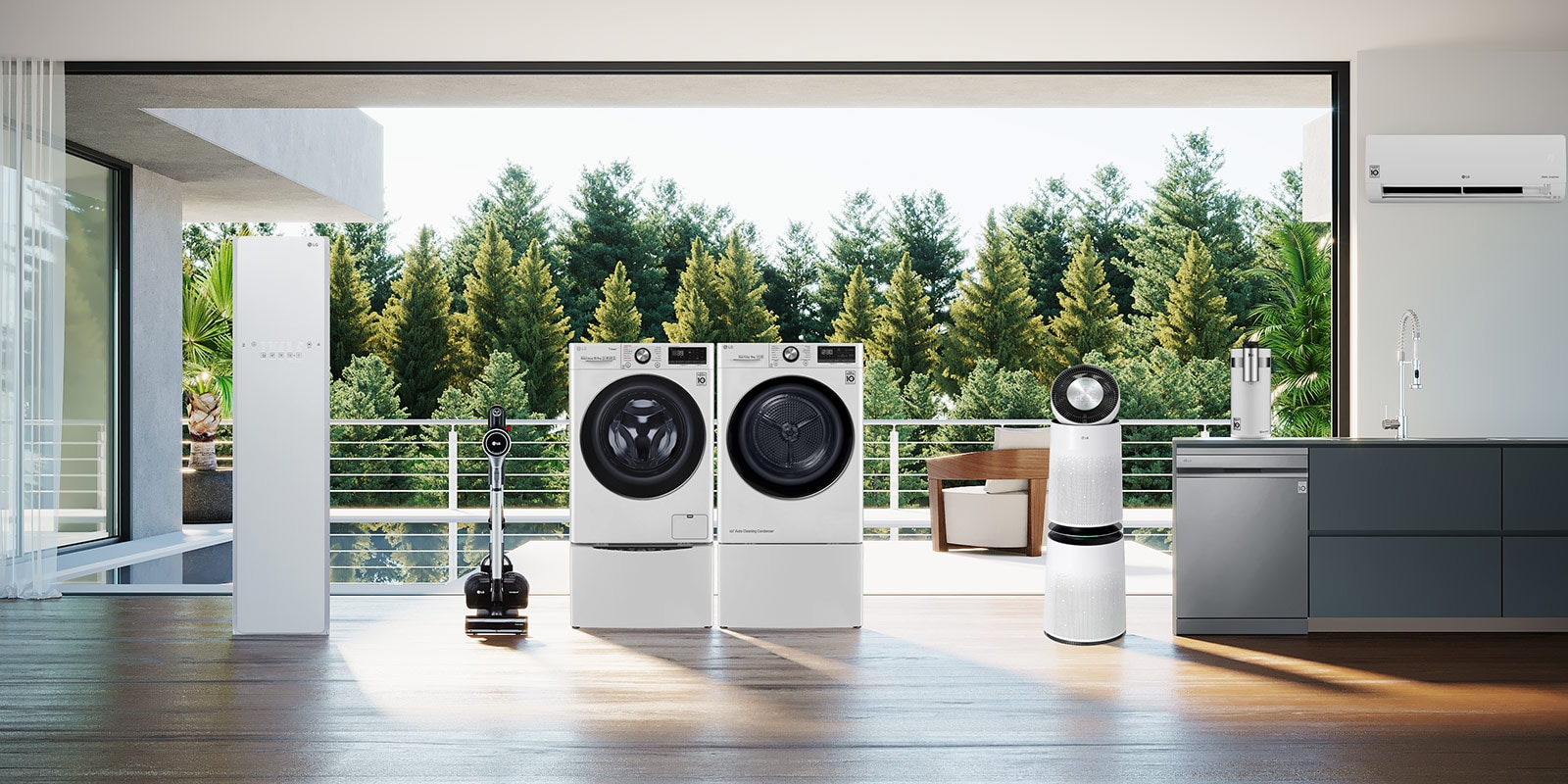 Video s prikazom obitelji koja dobro živi uz LG kućanske uređaje