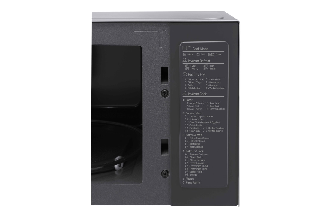 LG Mikrovalna pećnica kapaciteta 25 litara s grillom, Smart Inverter tehnologija, Funkcija zdravog prženja, EasyClean™ premaz, MH6565CPS, thumbnail 9