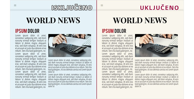 Reader Mode – smanjena razina plavog svjetla, poboljšana udobnost za oči