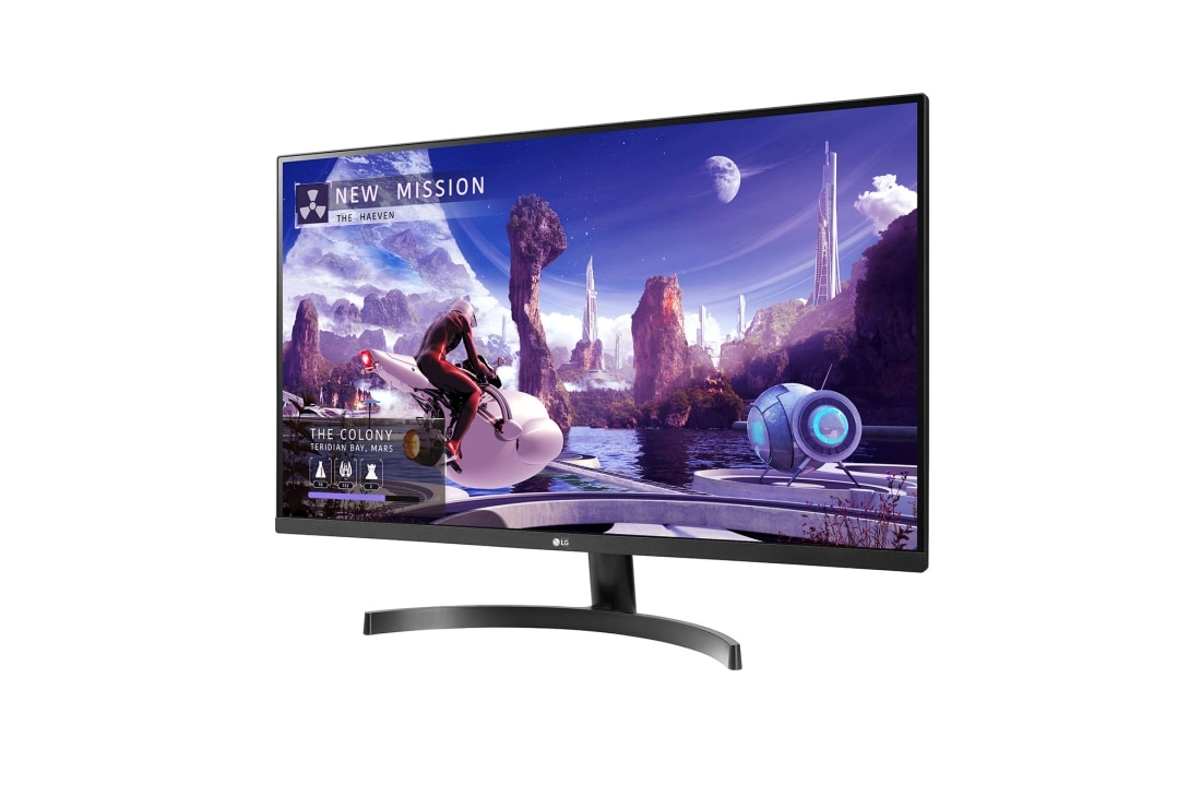 LG 31.5'' QHD IPS monitor s HDR10, AMD FreeSync™ , prikaz bočne strane iz kuta od +15 stupnjeva, 32QN600-B, thumbnail 2
