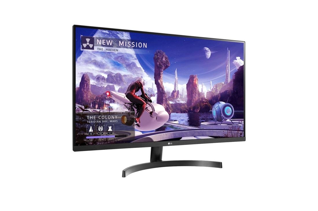 LG 31.5'' QHD IPS monitor s HDR10, AMD FreeSync™ , prikaz bočne strane iz kuta od +15 stupnjeva, 32QN600-B, thumbnail 3