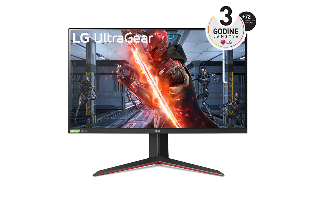 LG 27'' Ultragear™ gaming monitor s HDR 10, QHD Nano IPS zaslonom, G-Sync kompatibilan, prikaz prednje strane, 27GN850-B