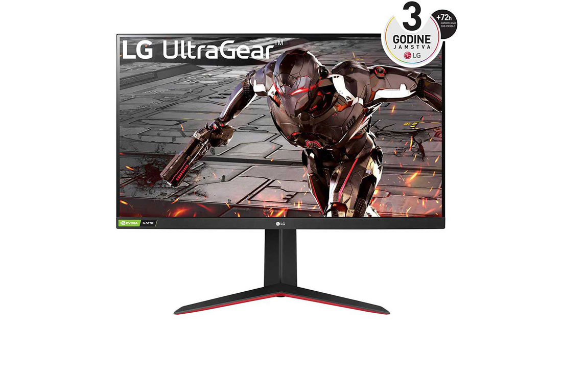 LG 31,5'' Full HD Ultragear™ gaming monitor s brzina osvježavanja od 165Hz i NVIDIA® G-SYNC®, prikaz prednje strane, 32GN550-B