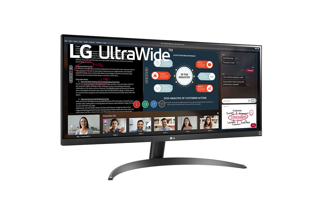 LG 29'' 21:9 FHD IPS UltraWide™ monitor s HDR10, prikaz bočne strane iz kuta od +15 stupnjeva, 29WP500-B, thumbnail 3