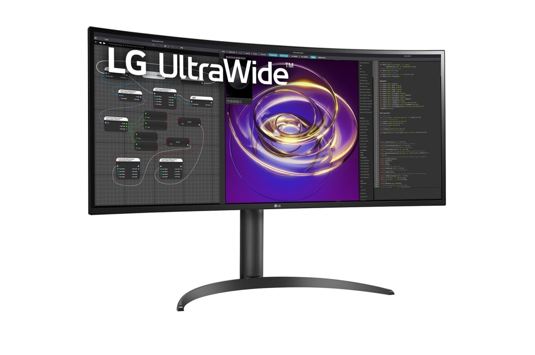 LG Zakrivljeni monitor UltraWide™ QHD 21 : 9 (3440 x 1440) od 34 inča, prikaz bočne strane iz kuta od +15 stupnjeva, 34WP85C-B, thumbnail 3