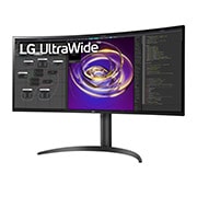LG Zakrivljeni monitor UltraWide™ QHD 21 : 9 (3440 x 1440) od 34 inča, prikaz bočne strane iz kuta od +15 stupnjeva, 34WP85C-B, thumbnail 3