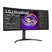 LG Zakrivljeni monitor UltraWide™ QHD 21 : 9 (3440 x 1440) od 34 inča, prikaz bočne strane iz kuta od +15 stupnjeva, 34WP85C-B, thumbnail 3