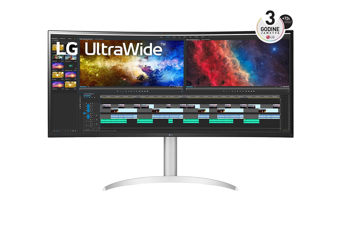 LG 38'' 21:9 QHD+(3840x1600) UltraWide™ monitor, prikaz prednje strane, 38WP85C-W