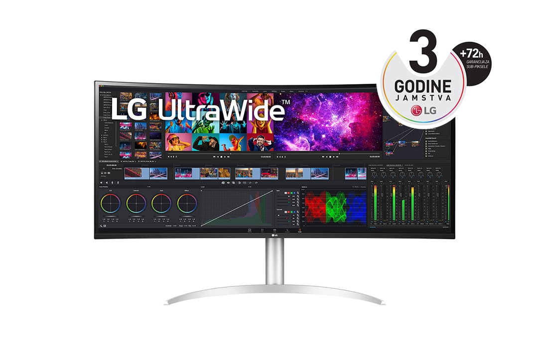 LG Zakrivljeni zaslon UltraWide™ 5K2K Nano IPS od 39,7 inča, prikaz prednje strane, 40WP95CP-W