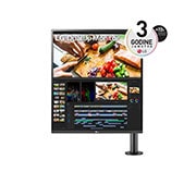 LG 27,6'' DualUp Ergo SDQHD Nano IPS monitor, prednji prikaz s krakom monitora s desne strane, 28MQ780-B, thumbnail 1