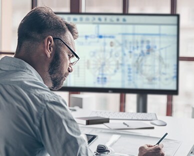 Scena arhitekta s ergonomskim stalkom