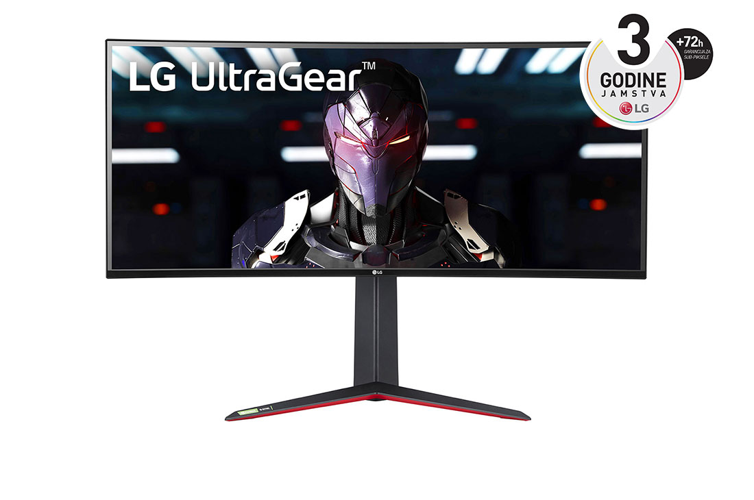 LG 34'' 21:9 zakrivljen QHD Ultragear™ IPS gaming monitor AMD FreeSync™ (Premium) , prikaz prednje strane, 34GN850P-B