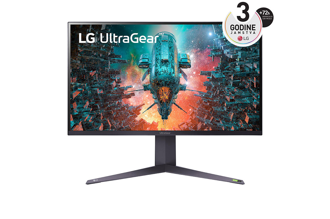 LG 31,5'' 4K UHD IPS UltraGear™ gaming monitor s 1ms vrijeme odziva i NVIDIA G-Sync™ , prikaz prednje strane, 32GQ950P-B