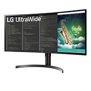 LG 35''  21:9  UltraWide™ QHD monitor s HDR 10, prikaz bočne strane iz kuta od +15 stupnjeva, 35WN75CP-B, thumbnail 2