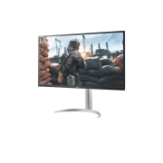 LG Monitor UHD 4K IPS od 27 inča s tehnologijom VESA DisplayHDR™ 400, prikaz bočne strane iz kuta od –15 stupnjeva, 27UP650P-W, thumbnail 2