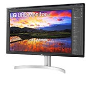 LG 31,5'' 4K UHD monitor s HDR 10, prikaz bočne strane iz kuta od +15 stupnjeva, 32UN650P-W, thumbnail 2