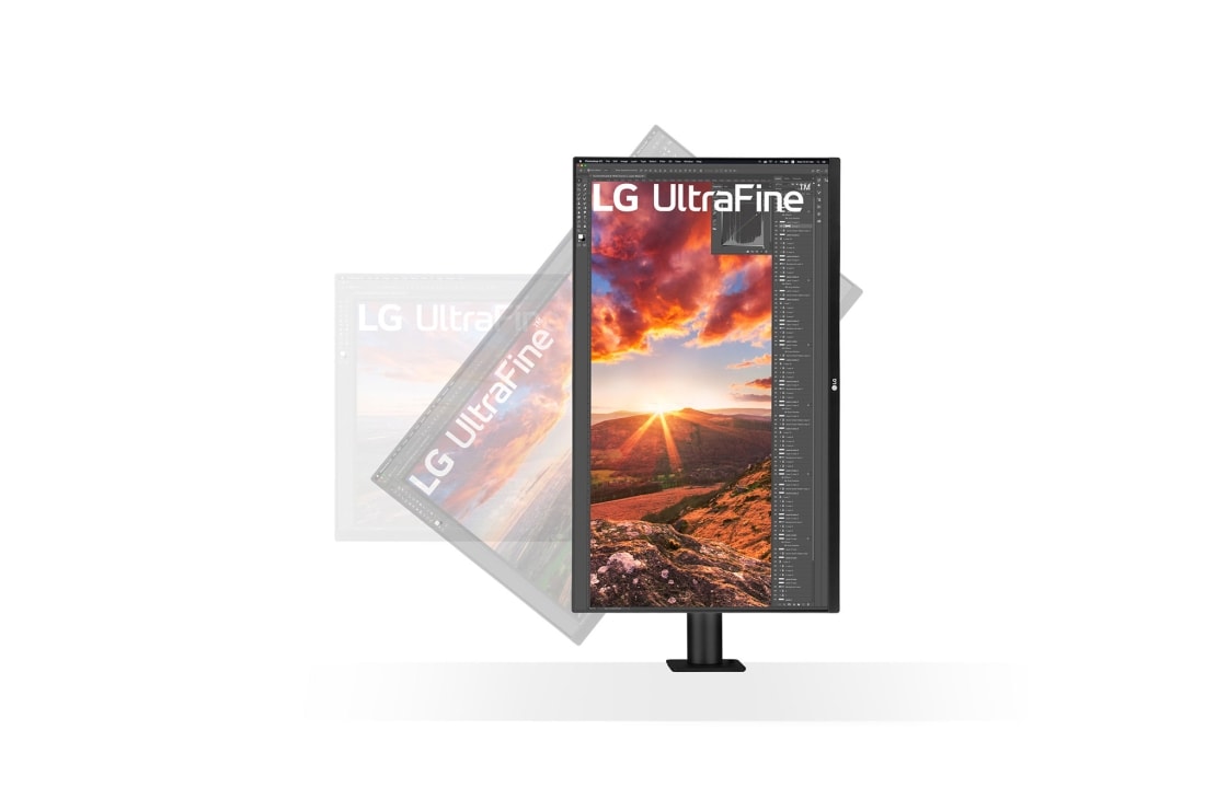 LG 31,5'' UltraFine™ Display Ergo 4K HDR10 monitor, Prikaz bočne strane monitora s nagibom prema gore, 32UN880P-B, thumbnail 7