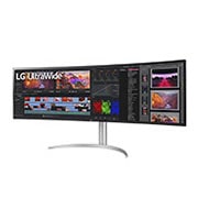 LG UltraWide™ Dual QHD Monitor, prikaz bočne strane iz kuta od +15 stupnjeva, 49WQ95C-W, thumbnail 2