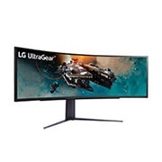 LG Zakrivljeni monitor UltraGear™ 32:9 Dual QHD od 49 inča za videoigre s brzinom osvježavanja od 240 Hz, prikaz bočne strane iz kuta od +15 stupnjeva, 49GR85DC-B, thumbnail 3