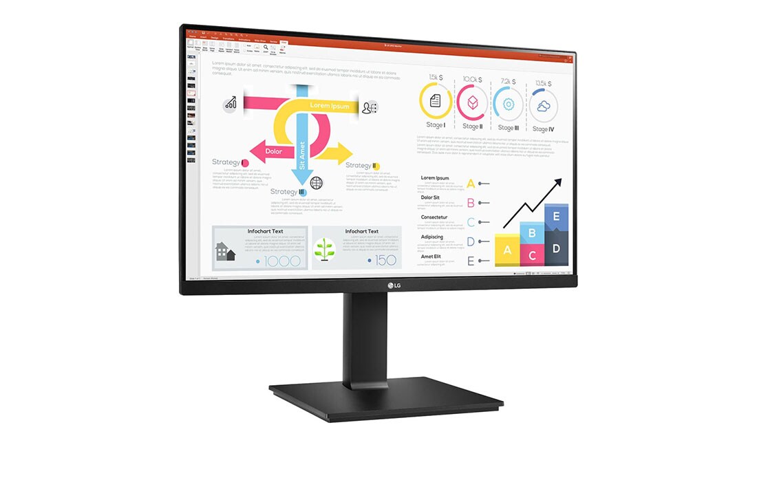 LG 23,8” QHD IPS monitor omjera 16:9 s brzinom osvježavanja od 60 Hz, prikaz bočne strane iz kuta od +15 stupnjeva, 24QP750P-B, thumbnail 3