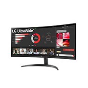 LG 34” UltraWide™ omjera 21:9 zakrivljeni VA monitor s brzinom osvježavanja od 100 Hz, prikaz bočne strane iz kuta od +15 stupnjeva, 34WR50QC-B, thumbnail 2