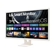 LG 32'' 16:9 omjer slike Smart monitor, prikaz bočne strane iz kuta od +15 stupnjeva, 32SR50F-W, thumbnail 3