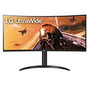 LG 34” UltraWide™ 21:9 omjera slike, zakrivljeni VA monitor s brzinom osvježavanja od 160 Hz, prikaz prednje strane, 34WP75CP-B, thumbnail 1