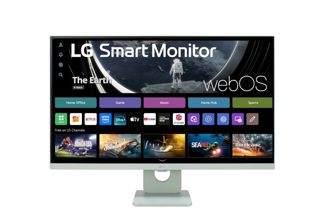 LG 27” Full HD IPS pametni monitor s operativnim sustavom webOS, 27SR50F-G prednji prikaz, 27SR50F-G
