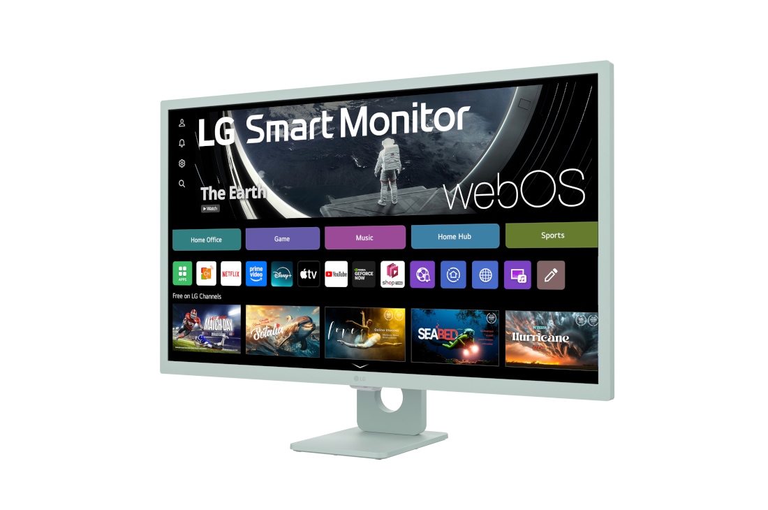 LG 32” Full HD IPS Smart Monitor s operativnim sustavom webOS, prikaz bočne strane iz kuta od -15 stupnjeva, 32SR50F-G, thumbnail 3