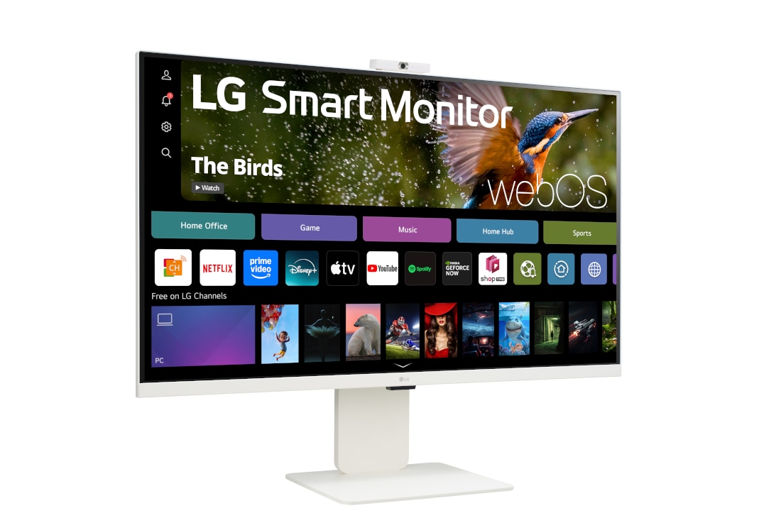 LG 32” 16:9 omjer slike 4K UHD IPS Smart monitor s web kamerom, achteraanzicht, 32SR85U-W, thumbnail 7