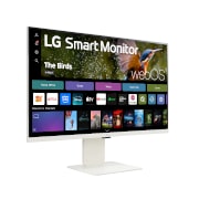 LG 32” 16:9 omjer slike 4K UHD IPS Smart monitor s web kamerom, Pogled s bočne strane pod kutem od +15 stupnjeva s web kamerom, 32SR85U-W, thumbnail 8