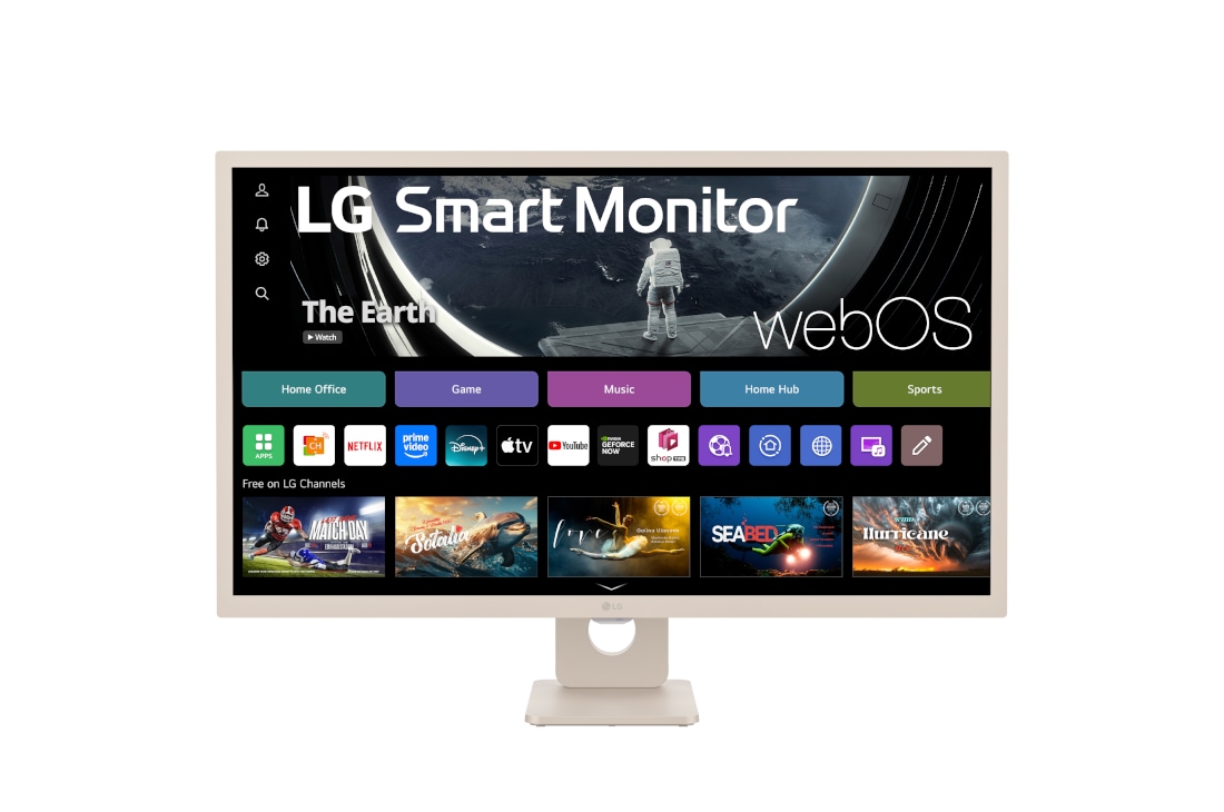 LG 27” Full HD IPS pametni monitor s operativnim sustavom webOS, 27SR50F-E prednji prikaz, 27SR50F-E