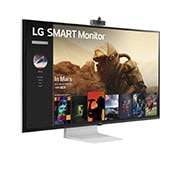 LG 43'' 16:9 omjer slike 4K UHD IPS Smart monitor s webOS platformom, prikaz bočne strane iz kuta od +30 stupnjeva Full HD kamere, 43SQ700S-W, thumbnail 7