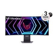 LG 39” UltraGear™ 21:9 QHD zakrivljeni gaming monitor s brzinom osvježavanja od 240 Hz, prikaz prednje strane, 39GS95QE-B, thumbnail 1