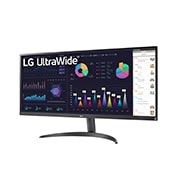 LG 34'' UltraWide™ IPS monitor omjera 21:9 s brzinom osvježavanja od 100 Hz, prikaz bočne strane iz kuta od -15 stupnjeva, 34WQ500-B, thumbnail 2