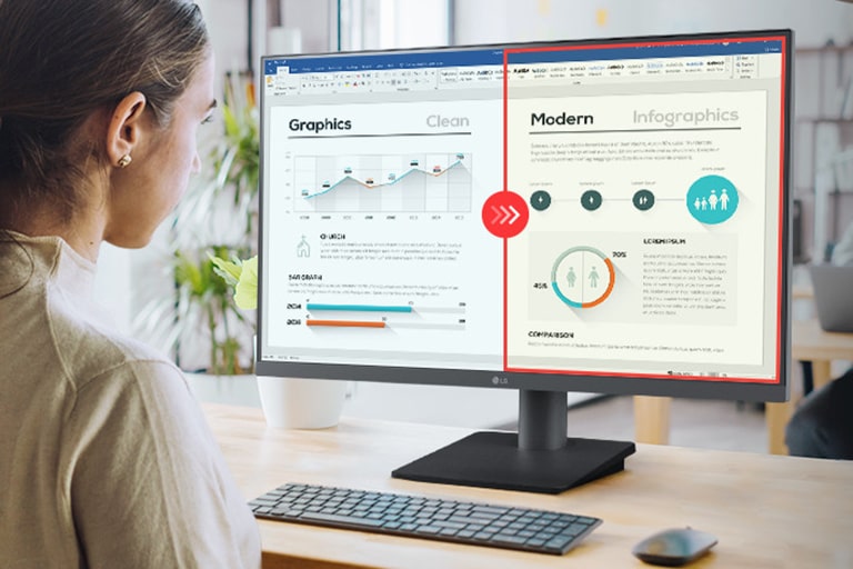 Usporedna slika desne strane s primijenjenim načinom rada čitanja i lijeve strane bez primijenjenog načina rada čitanja.