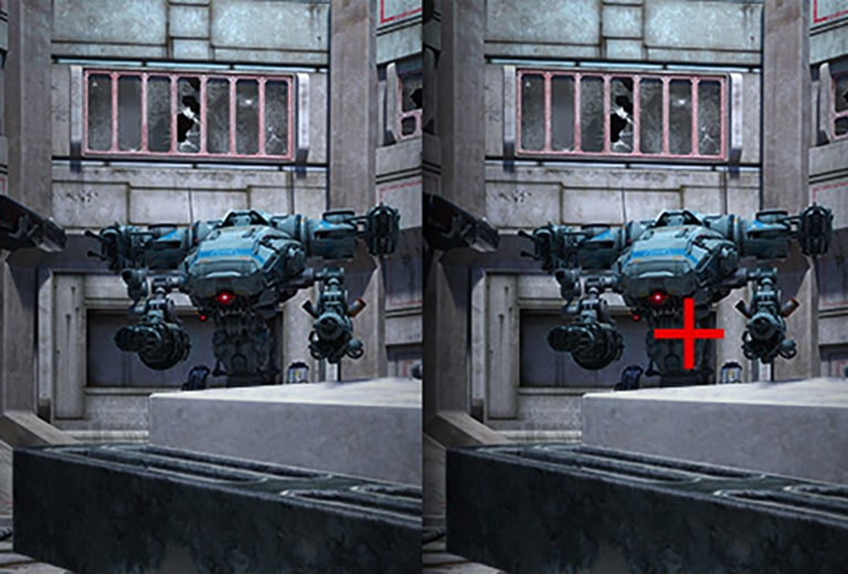 Slika prikazuje metu koja je fiksirana u središtu za poboljšanje točnosti pucanja.