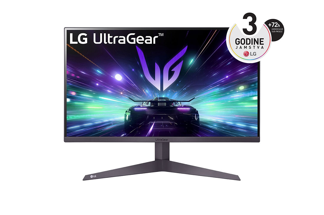 LG 24'' UltraGear™ 16:9 FHD gaming monitor s omjerom širine i visine slike s brzinom osvježavanja od 180 Hz, prikaz prednje strane, 24GS50F-B
