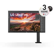 LG 32” UltraFine™ omjer slike 16:9 4K IPS Ergo monitor s brzinom osvježavanja od 60 Hz, prednji prikaz s nosačem monitora s desne strane, 32UN880K-B, thumbnail 1