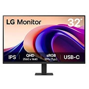LG 32” 16:9 QHD IPS monitor s brzinom osvježavanja od 100 Hz, prikaz prednje strane, 32U631A-B, thumbnail 1